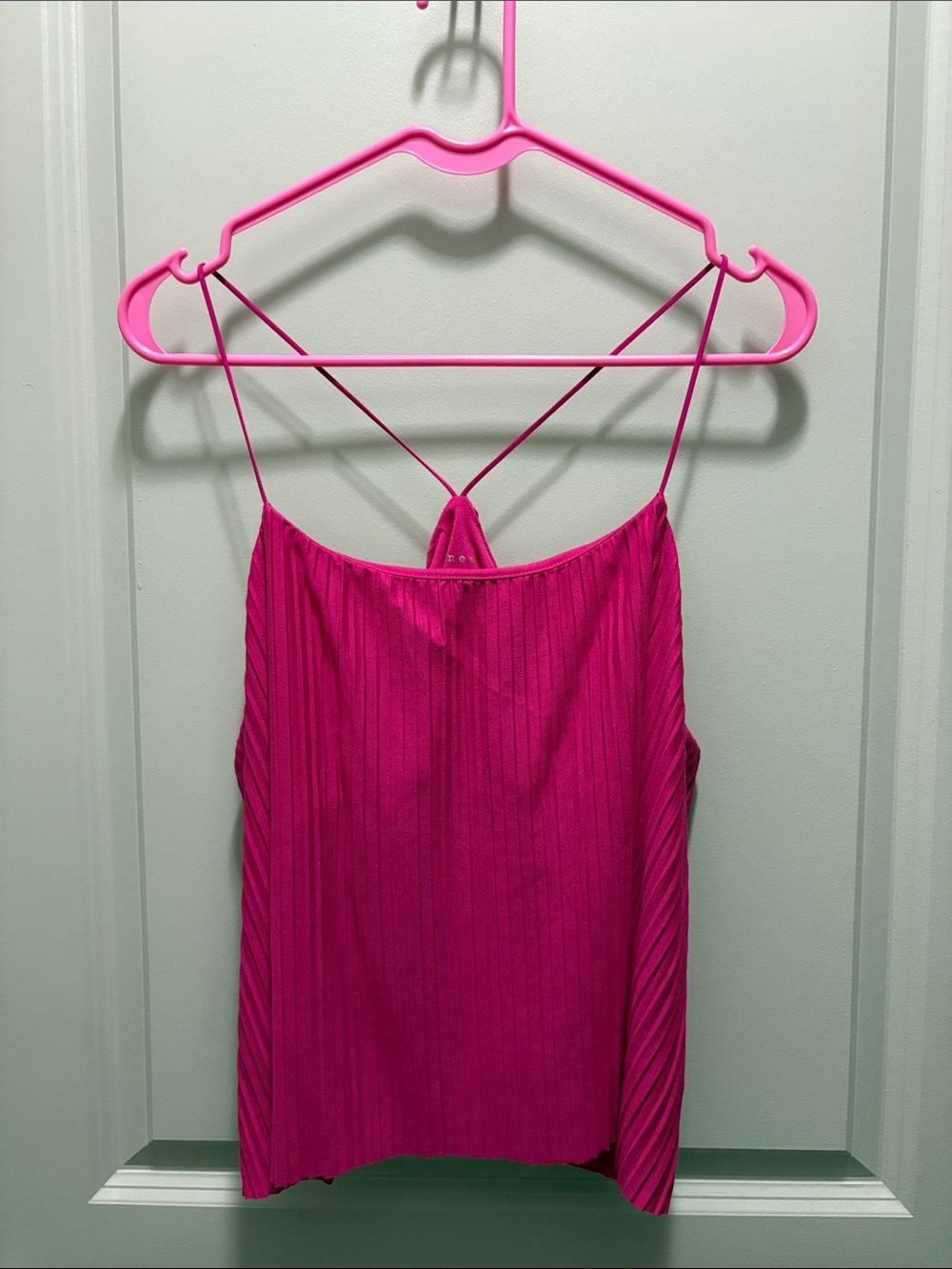 a new day Hot Pink Ribbed Crop Tank